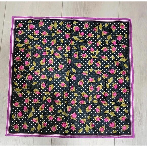 Givenchy Logo 100% Cotton Floral Square Bandanna/Scarf Size 18” X 18” #C3